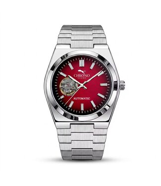 Chronoguard Cuscino Bordò 39mm Open Heart Automatik Bordeaux Herrenuhr