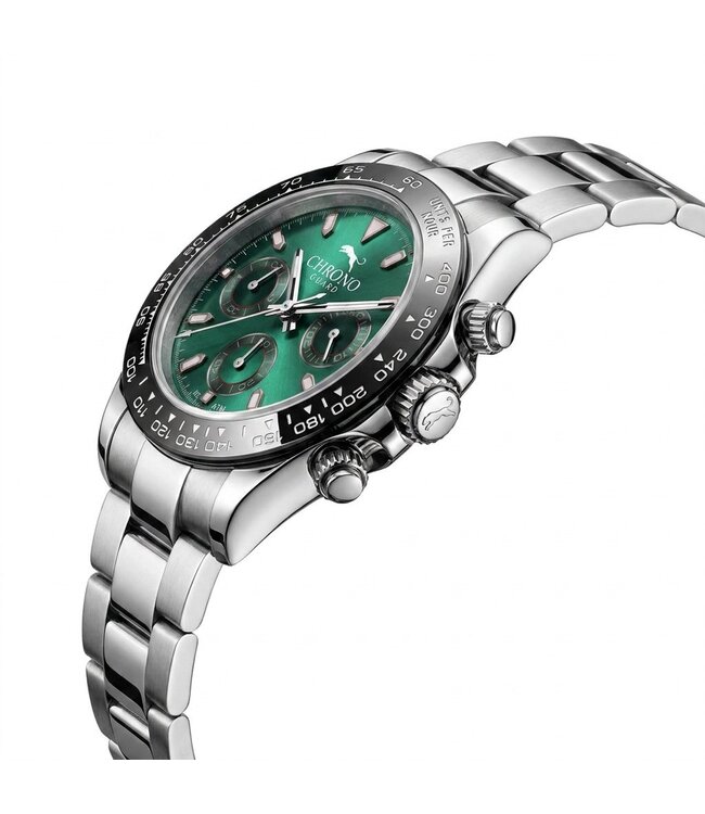 Chronoguard Pista Verde Pino 39mm Chronograph Grün Herrenuhr