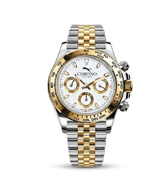 CHRONOGUARD   Circuito Bianco Bicolore 39mm Chronograph Bicolor Herrenuhr