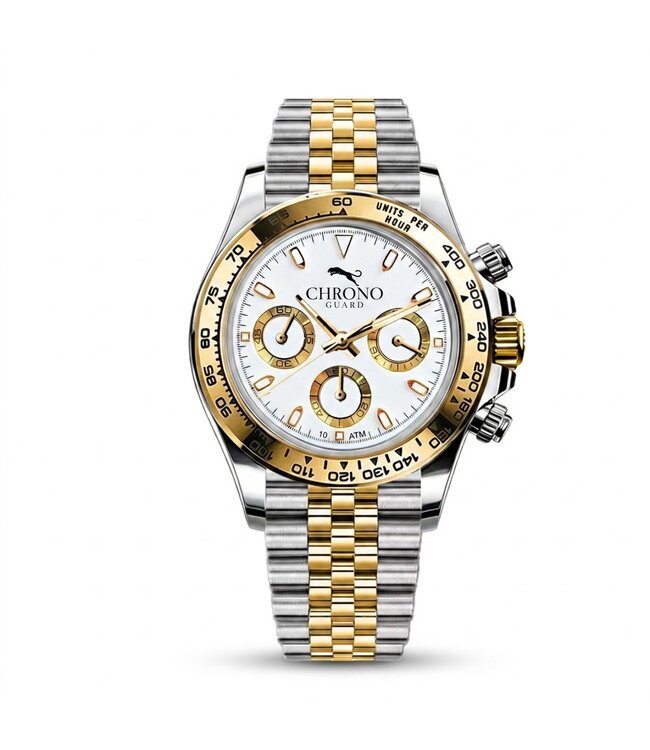 CHRONOGUARD   Circuito Bianco Bicolore 39mm Chronograph Bicolor Herrenuhr