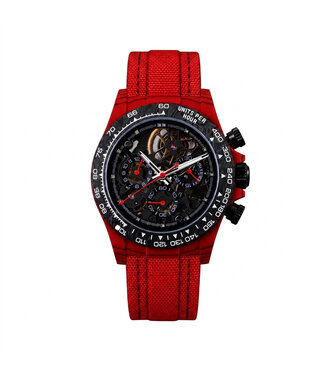 Chronoguard Carbon Fibra Rot Skelett Automatik Herrenuhr
