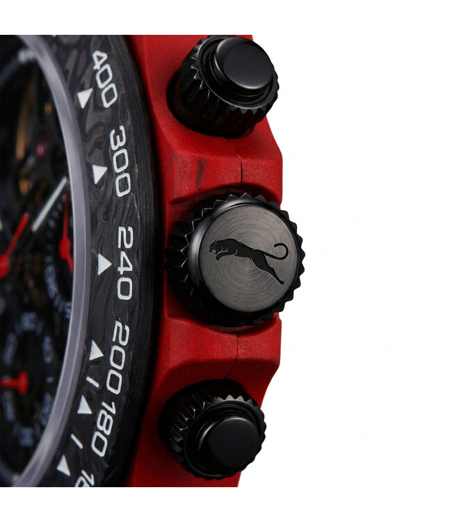 Chronoguard Carbon Fibra Rot Skelett Automatik Herrenuhr
