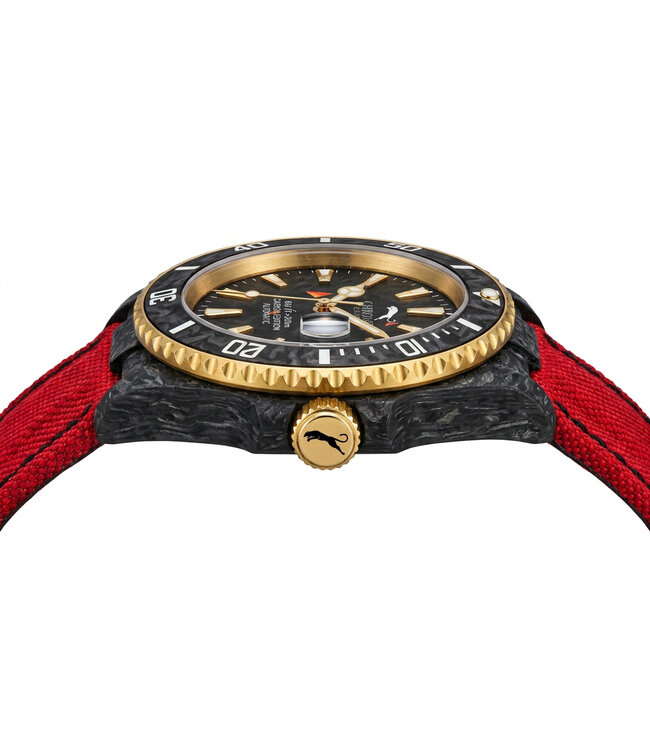 Chronoguard Profondo Carbon Rot 40mm Automatik Taucheruhr Herren