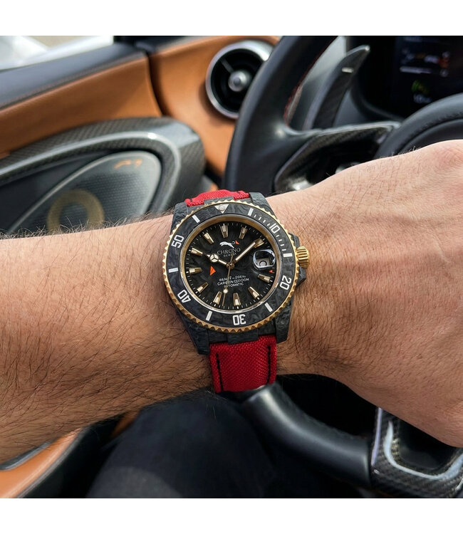 Chronoguard Profondo Carbon Rot 40mm Automatik Taucheruhr Herren