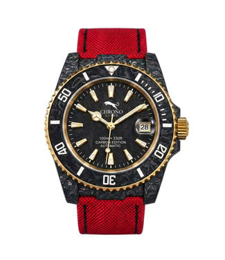 Chronoguard Profondo Carbon Rot 40mm Automatik Taucheruhr Herren