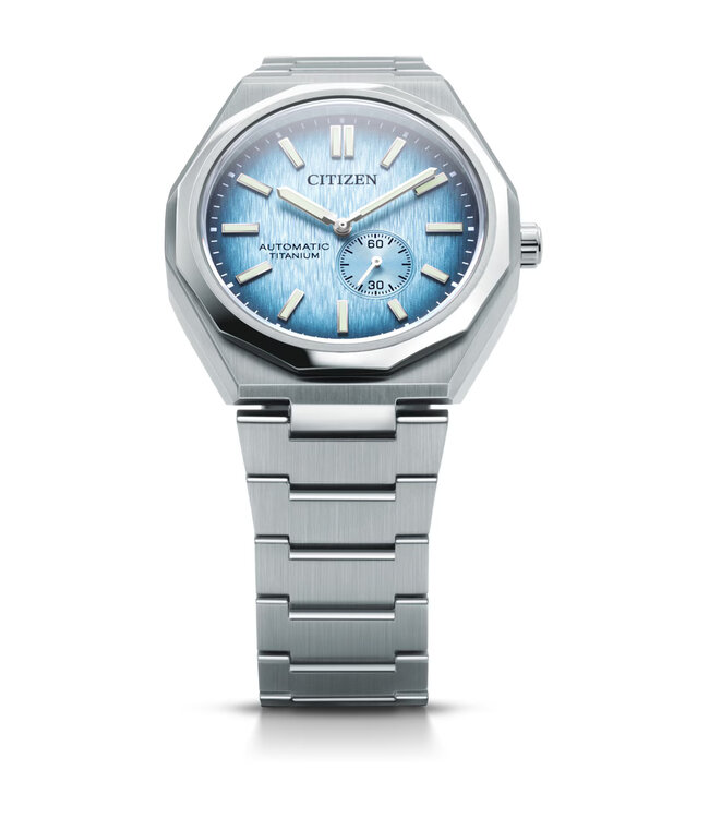 Citizen   Zenshin 60 NK5020-58L Automatik Super Titanium Hellblau Herrenuhr