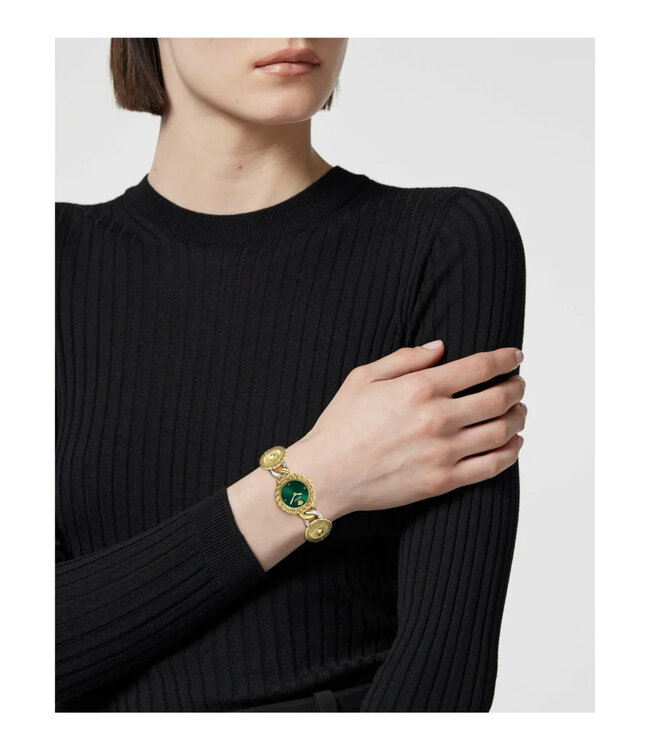 Versace  La Greca Stud Icon VE0Q00125 Quarz Bicolor/Grün Damenuhr
