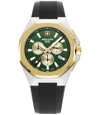 Swiss Alpine Military  Typhoon 7005.9844 Chronograph Silber/Grün Herrenuhr