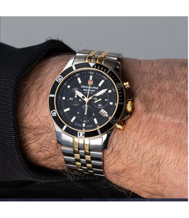 Swiss Alpine Military  7022.9147 Chronograph Bicolor/Schwarz Herrenuhr