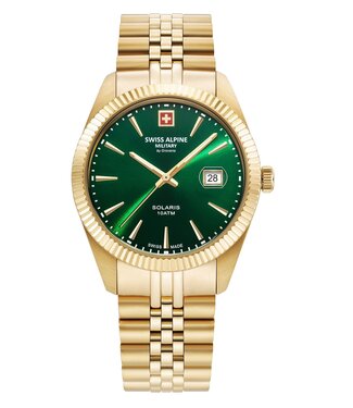 Swiss Alpine Military  Solaris 7016.1214SAM Quarz Gold/Grün Herrenuhr
