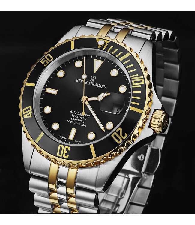 Revue Thommen Diver 17571.2247 Automatik Schwarz/Gold Herrenuhr