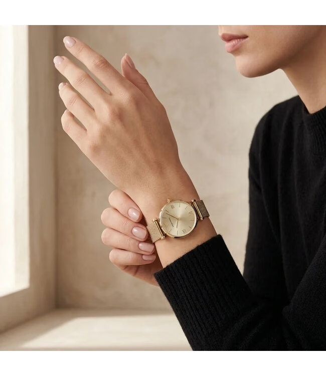 Emporio Armani   Retro AR1957 32mm Gold Milanaise Damenuhr