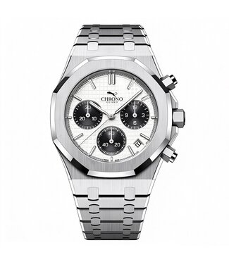 CHRONOGUARD   Traguardo Bianco 41mm Chronograph Weiss Herrenuhr