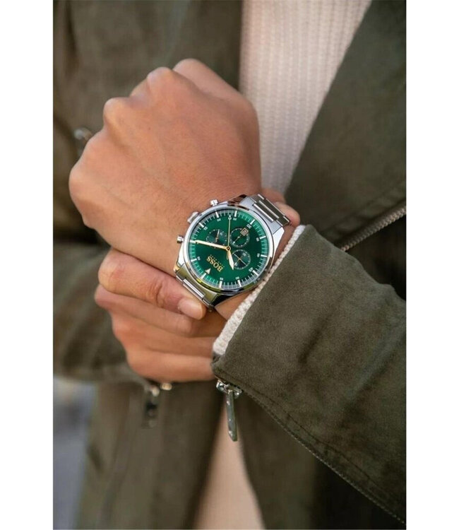 Hugo Boss  Pioneer 1513868 Chronograph Grün Herrenuhr