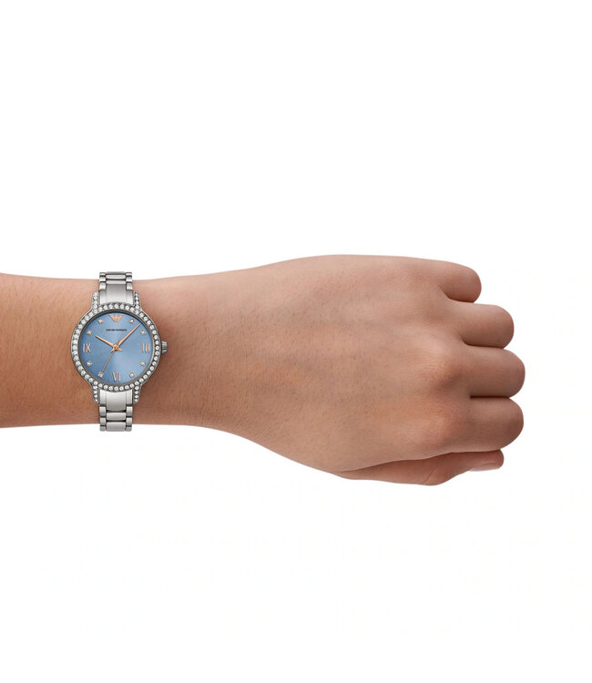 Emporio Armani  Cleo AR11585 Blau Silber Damenuhr