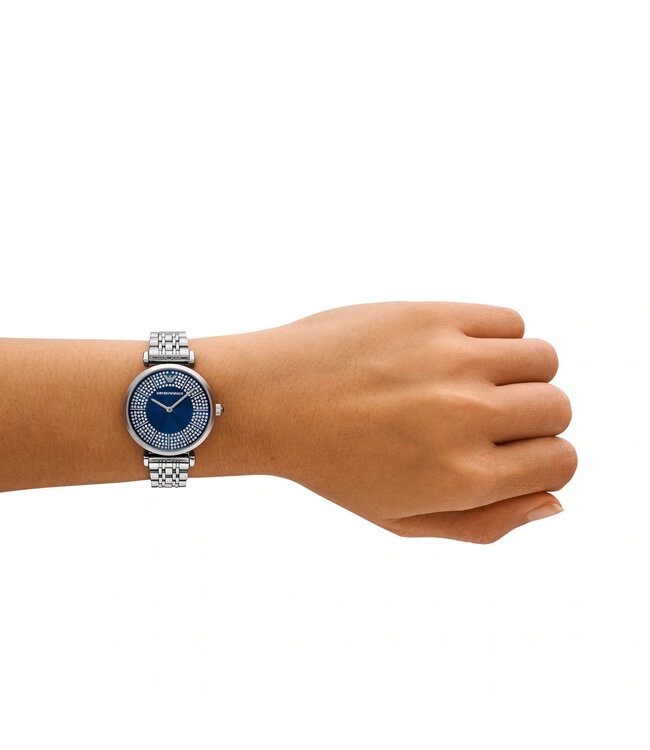 Emporio Armani  Gianni T-Bar AR11627 Blau Silber Damenuhr