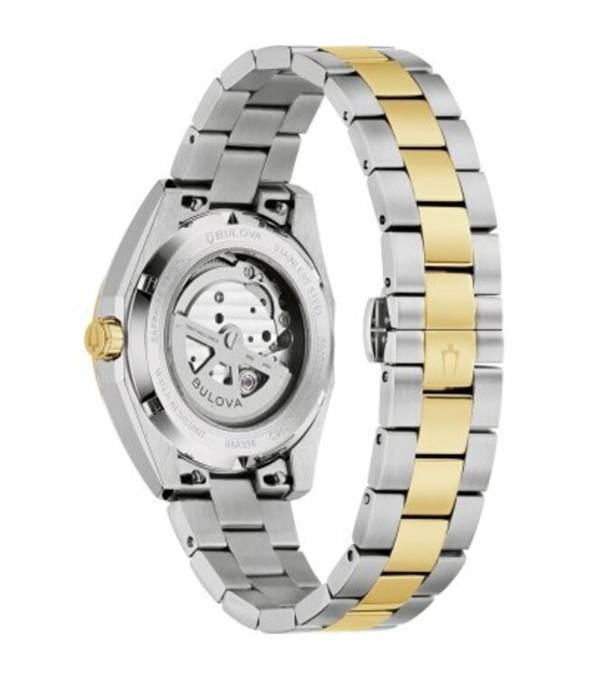 Bulova Surveyor 98A338 Automatik Open Heart Grün Herrenuhr