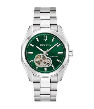Bulova Surveyor 96A349 Automatik Open Heart Grün Herrenuhr