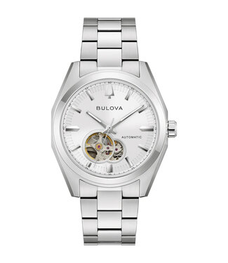Bulova Surveyor 96A345 Automatik Open Heart Weiss Herrenuhr