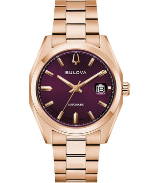 Bulova Surveyor 97B234 Automatik Roségold Aubergine Herrenuhr