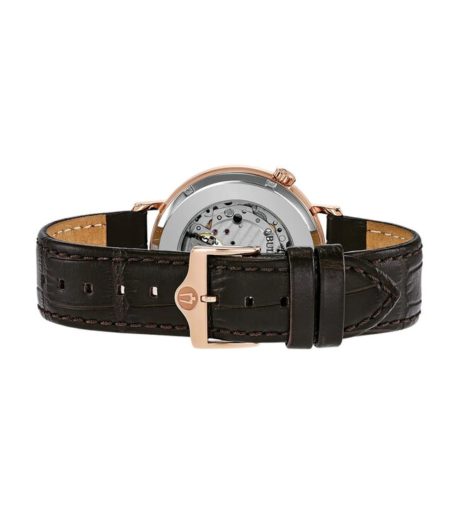 Bulova Aerojet 97A136 Automatik Roségold Open Heart Herrenuhr