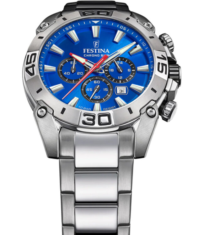 Festina F20543/2 Herrenuhr chrono Chronograph 45 mm