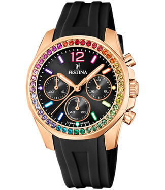 Festina F20611/3 Damenuhr Boyfriend Chronograph 38 mm