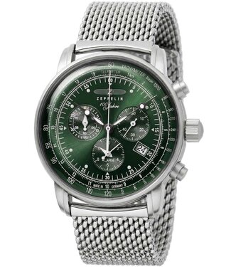 Zeppelin 100 8680M4 Herrenuhr Chronograph Grün Edelstahl