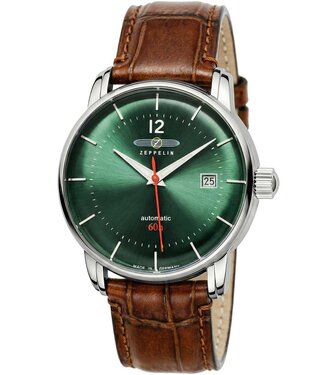 Zeppelin Bodensee 81604 Herrenuhr Automatik Grün Kalbsleder