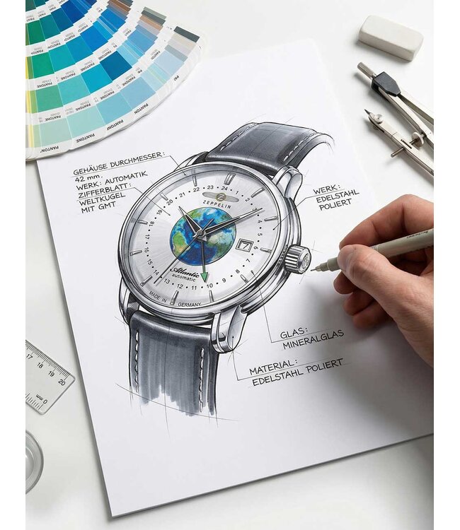 Zeppelin 84681 Herrenuhr Atlantic 43 mm