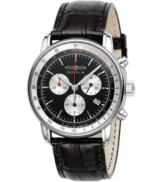 Zeppelin LZ-14 88882 Herrenuhr Chronograph Schwarz Kalbsleder