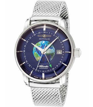 Zeppelin Atlantik 8468M3 Herrenuhr Automatik Blau Edelstahl