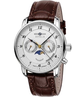 Zeppelin Friedrichshafen 85361 Herrenuhr Weiss Kalbsleder