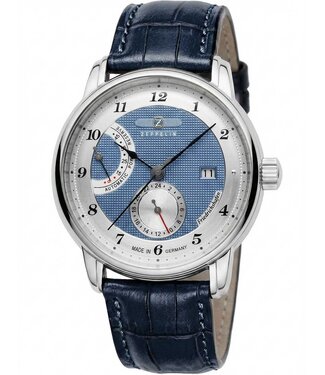 Zeppelin Friedrichshafen 85903 Herrenuhr Automatik Blau Kalbsleder