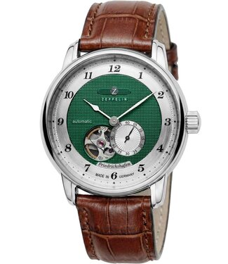 Zeppelin Friedrichshafen 85662 Herrenuhr Automatik Grün Kalbsleder