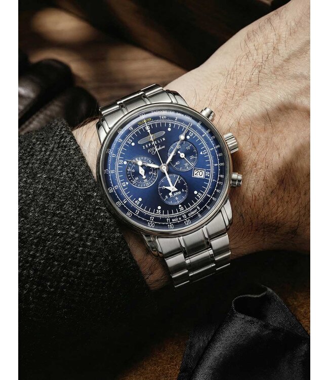 Zeppelin 7680MB3 Herrenuhr 100 Chronograph 43 mm