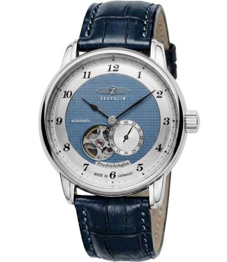 Zeppelin Friedrichshafen 8566-3 Herrenuhr Automatik Blau/Silber Kalbsleder