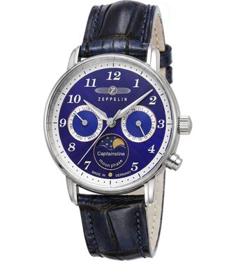 Zeppelin 86393 Damenuhr Blau Leder
