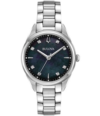 Bulova Klassik 96P198 Damenuhr Schwarz Edelstahl