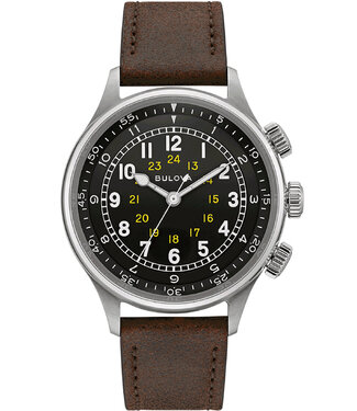 Bulova Classic 96A245 Herrenuhr Automatik Grau Kalbsleder