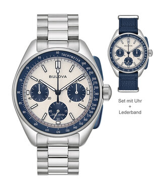 Bulova Lunar 98K112 Herrenuhr Chronograph Silber Edelstahl