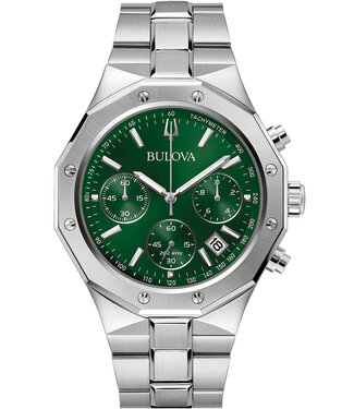 Bulova Misc 96B409 Herrenuhr Chronograph Grün Edelstahl