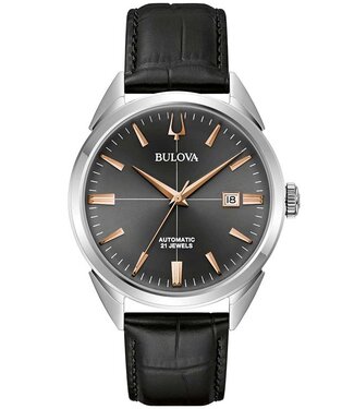 Bulova Sutton 96B422 Herrenuhr Automatik Schwarz Kalbsleder