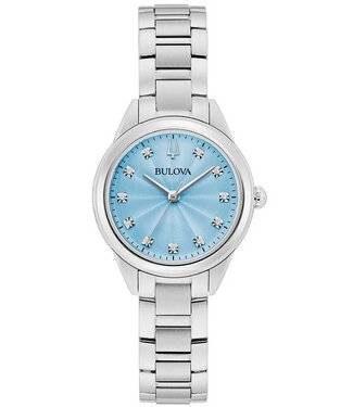 Bulova Sutton 96P250 Damenuhr Blau Edelstahl