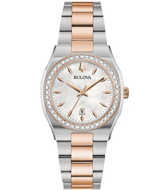 Bulova Surveyor 98R283 Damenuhr Perlmutt/Weiss Edelstahl