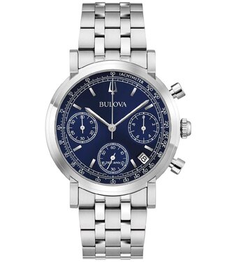 Bulova Classic 96B458 Herrenuhr Chronograph Blau Edelstahl