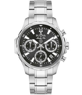 Bulova Marine 96B467 Herrenuhr Chronograph Schwarz Edelstahl