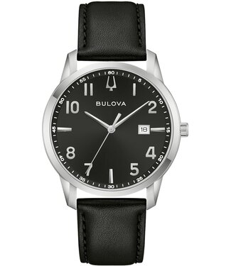 Bulova Classic 96B473 Herrenuhr Schwarz Kalbsleder