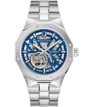 Bulova Prestige 96A352 Herrenuhr Automatik Blau Edelstahl