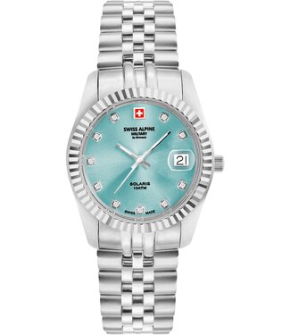 Swiss Alpine Military  Solaris 7716.1231 Damenuhr Türkis Edelstahl